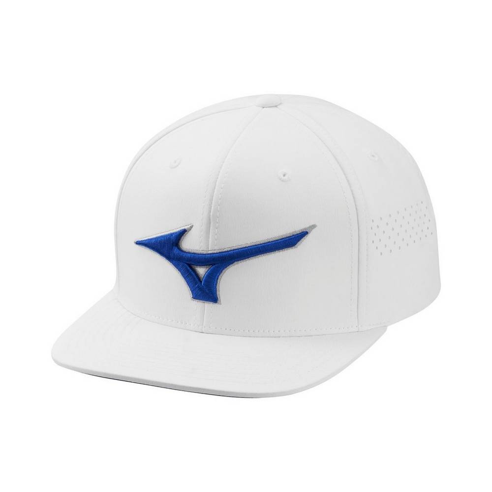 Mens Mizuno Tour Flat Snapback Hat White Philippines (ADYEJU307)